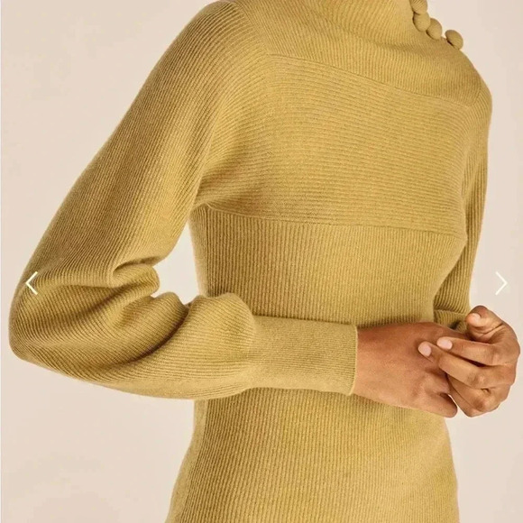 Rebecca Taylor Mint Wool Blend Mock Neck
Ribbed Balloon Sleeve Button Sweater XS - Picture 10 of 13